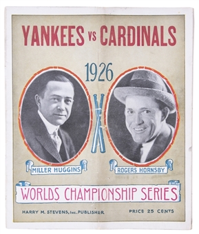 1926 New York Yankees World Series Program